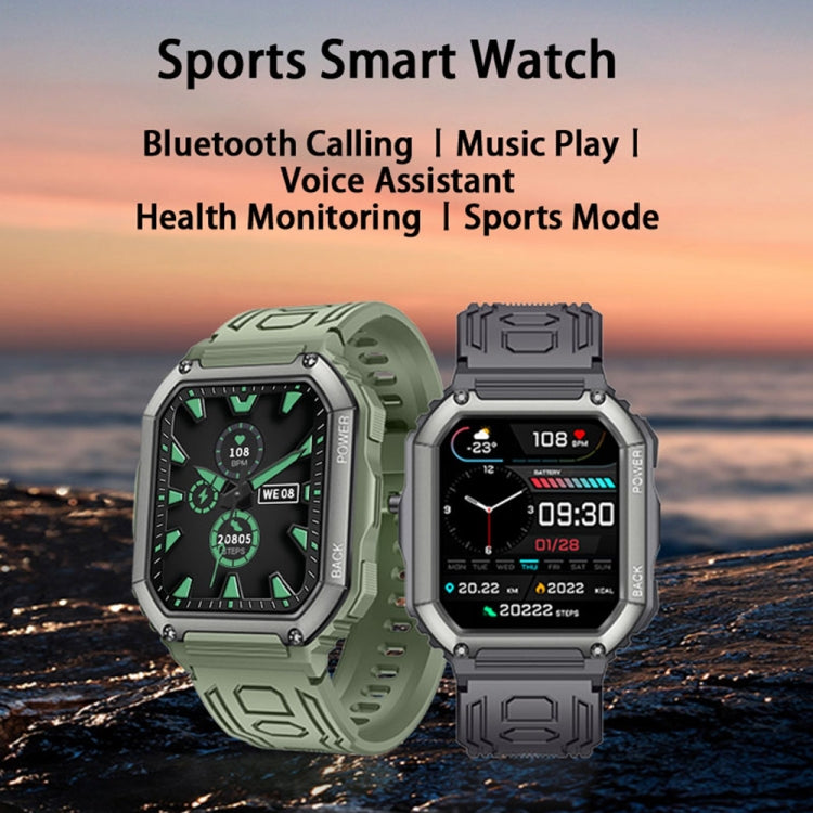 KR06 Waterproof Pedometer Sport Smart Watch, Support Heart Rate / Blood Pressure Monitoring / BT Calling (Camouflage Black) - Smart Watches by buy2fix | Online Shopping UK | buy2fix