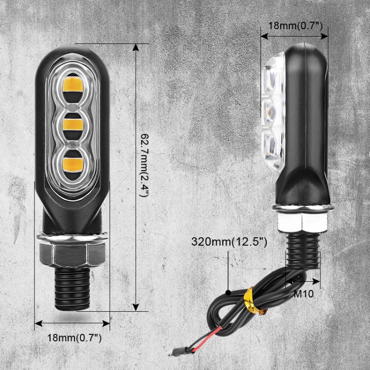 2pcs 12V 3LEDs Motorcycle Mini Water Turn Signal Light (Yellow) - Signal Lights by buy2fix | Online Shopping UK | buy2fix