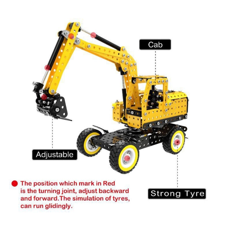 MoFun SW-007 502 PCS DIY Stainless Steel Excavator Assembling Blocks - Building Blocks by MoFun | Online Shopping UK | buy2fix