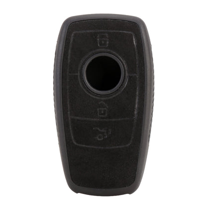 Car Flocking Plastic Square-shaped Key Protective Cover Two Buttons for Mercedes-Benz (Black) - Car Key Cases by buy2fix | Online Shopping UK | buy2fix