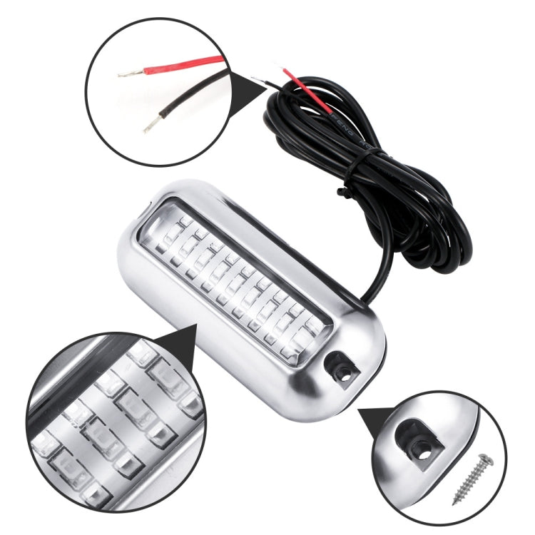 2 PCS MK-027 Ship / Yacht 10-30V 27LEDs Waterproof Stainless Steel Underwater Light(Red Light) - Marine Accessories & Parts by buy2fix | Online Shopping UK | buy2fix