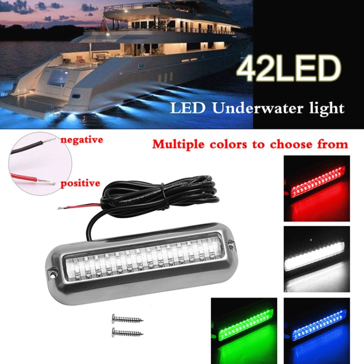 MK-042 Ship / Yacht 10-30V 42LEDs Waterproof Stainless Steel Underwater Light (Blue Light) - Marine Accessories & Parts by buy2fix | Online Shopping UK | buy2fix