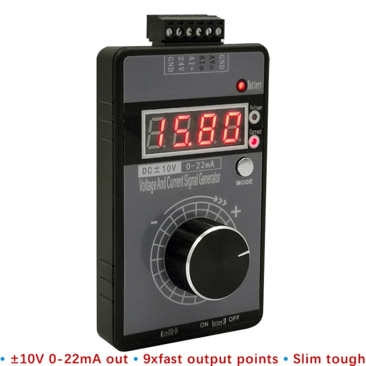 4-20mA 0-10V Signal Generator Adjustable Voltage Current Simulator, Built-in Battery (Black) - Boards & Shields by buy2fix | Online Shopping UK | buy2fix