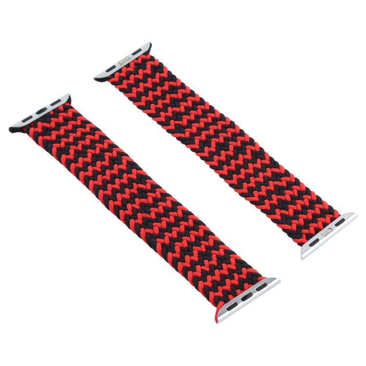 Mixed Color Nylon Braided Single Loop Watch Band For Apple Watch Ultra 49mm&Watch Ultra 2 49mm / Series 9&8&7 45mm / SE 3&SE 2&6&SE&5&4 44mm / 3&2&1 42mm, Size:M(Red Black) - Watch Bands by buy2fix | Online Shopping UK | buy2fix