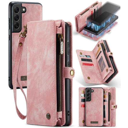 For Samsung Galaxy S21+ 5G CaseMe-008 Detachable Multifunctional Flip Leather Phone Case(Pink) - Galaxy S21+ 5G Cases by CaseMe | Online Shopping UK | buy2fix