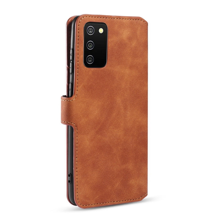 For samsung Galaxy A02s DG.MING Retro Oil Side Horizontal Flip Leather Case with Holder & Card Slots & Wallet(Brown) - Galaxy Phone Cases by DG.MING | Online Shopping UK | buy2fix