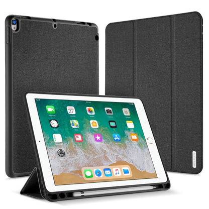 For iPad Air 10.5 (2019) / iPad Pro 10.5 DUX DUCIS Domo Series Horizontal Flip Magnetic PU Leather Case with 3-folding Holder & Pen Slot(Black) - iPad Air (2019) Cases by DUX DUCIS | Online Shopping UK | buy2fix