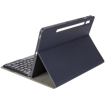 YA610B Detachable Lambskin Texture Round Keycap Bluetooth Keyboard Leather Tablet Case with Pen Slot & Stand For Samsung Galaxy Tab S6 Lite 10.4 P610 & P615 (2020)(Dark Blue) - Samsung Keyboard by buy2fix | Online Shopping UK | buy2fix