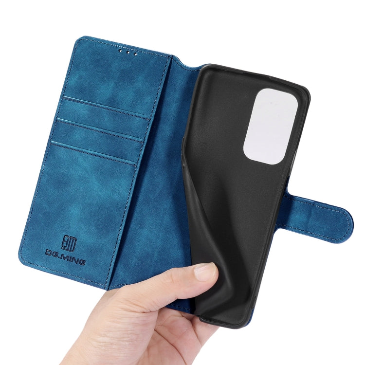 For OnePlus 9 Pro DG.MING Retro Oil Side Horizontal Flip Leather Case with Holder & Card Slots & Wallet(Blue) - OnePlus Cases by DG.MING | Online Shopping UK | buy2fix