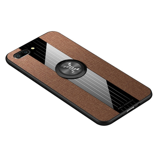 For Huawei Honor 10 XINLI Stitching Cloth Textue Shockproof TPU Protective Case with Ring Holder(Brown) - Honor Cases by XINLI | Online Shopping UK | buy2fix