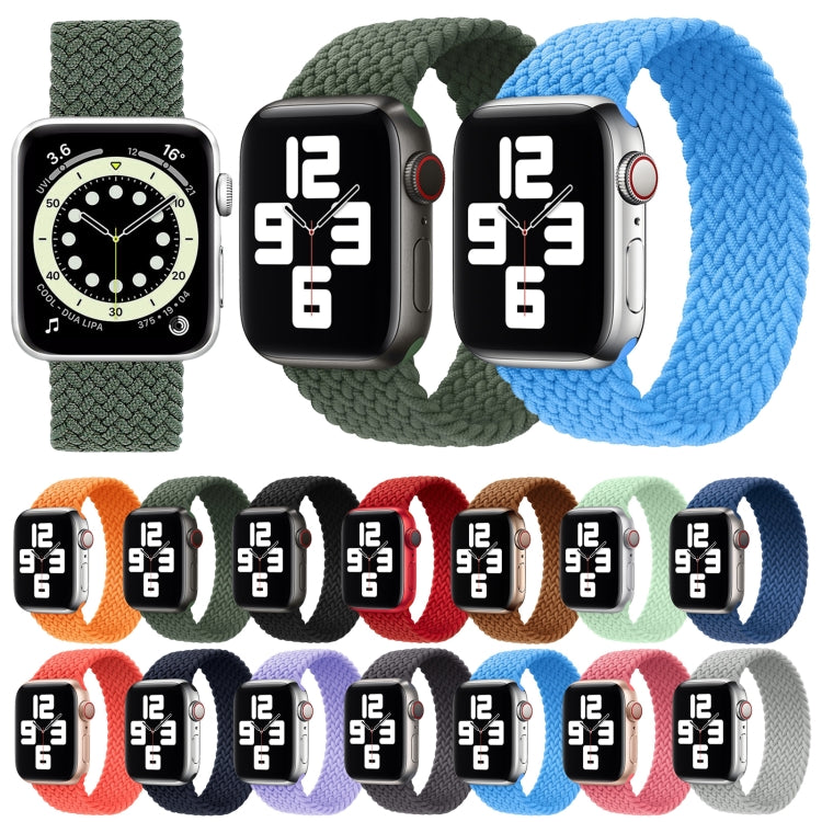 Metal Head Braided Nylon Solid Color Watch Band For Apple Watch Ultra 49mm&Watch Ultra 2 49mm / Series 9&8&7 45mm / SE 3&SE 2&6&SE&5&4 44mm / 3&2&1 42mm, Size:M 155mm(Charcoal) - Watch Bands by buy2fix | Online Shopping UK | buy2fix