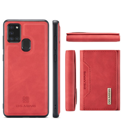 For Samsung Galaxy A21s DG.MING M2 Series 3-Fold Multi Card Bag Back Cover Shockproof Case with Wallet & Holder Function(Red) - Galaxy Phone Cases by DG.MING | Online Shopping UK | buy2fix