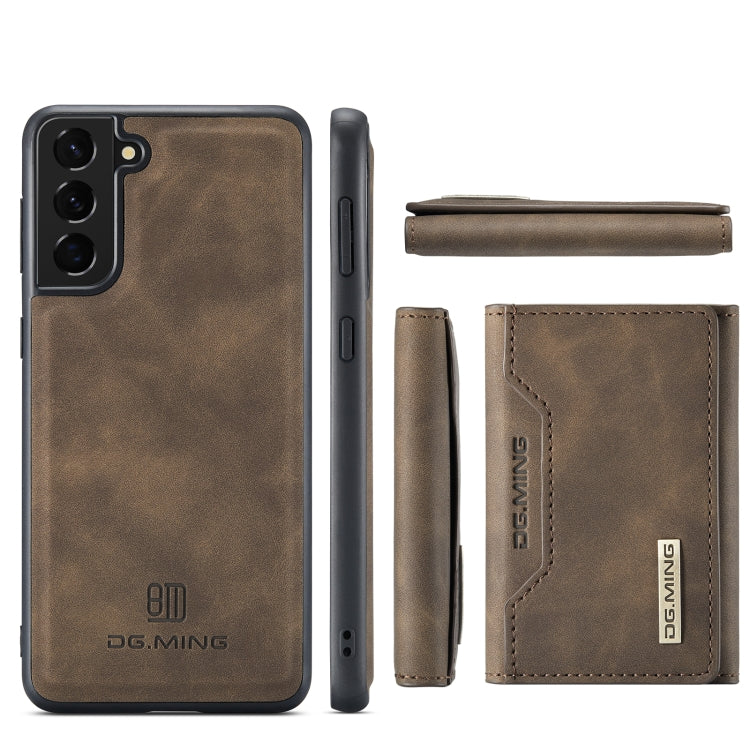 For Samsung Galaxy S21+ DG.MING M2 Series 3-Fold Multi Card Bag Back Cover Shockproof Case with Wallet & Holder Function(Coffee) - Galaxy Phone Cases by DG.MING | Online Shopping UK | buy2fix