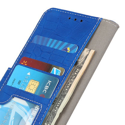 For OnePlus Nord 2 5G Magnetic Crocodile Texture Horizontal Flip Leather Case with Holder & Card Slots & Wallet(Blue) - OnePlus Cases by buy2fix | Online Shopping UK | buy2fix