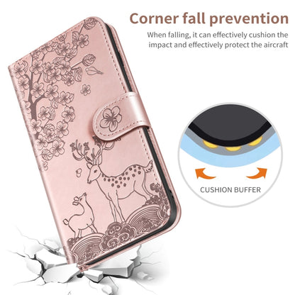 For Sony Xperia 10 III Sika Deer Embossing Pattern Horizontal Flip PU Leather Case with Holder & Card Slot & Wallet & Photo Frame(Rose Gold) - Sony Cases by buy2fix | Online Shopping UK | buy2fix