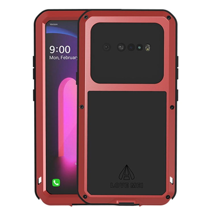 For LG V60 ThinQ 5G LOVE MEI Metal Shockproof Waterproof Dustproof Protective Case with Glass(Red) - LG by LOVE MEI | Online Shopping UK | buy2fix