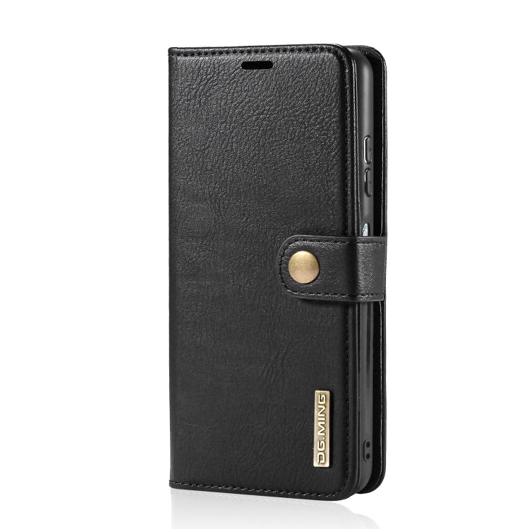 For Samsung Galaxy A22 5G DG.MING Crazy Horse Texture Flip Detachable Magnetic Leather Case with Holder & Card Slots & Wallet(Black) - Galaxy Phone Cases by DG.MING | Online Shopping UK | buy2fix