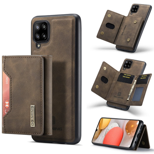 For Samsung Galaxy A42 5G DG.MING M2 Series 3-Fold Multi Card Bag Back Cover Shockproof Case with Wallet & Holder Function(Coffee) - Galaxy Phone Cases by DG.MING | Online Shopping UK | buy2fix