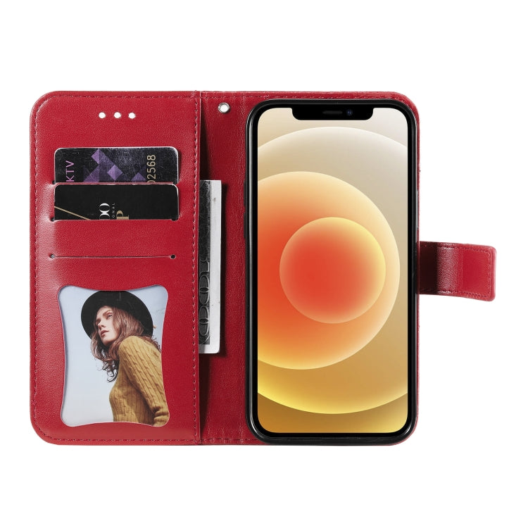 For Google Pixel 6 7-petal Flowers Embossing Pattern Horizontal Flip PU Leather Case with Holder & Card Slots & Wallet & Photo Frame(Red) - Google Cases by buy2fix | Online Shopping UK | buy2fix