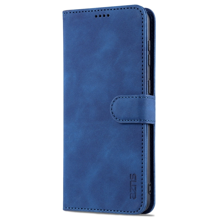 For Samsung Galaxy S21 FE 5G AZNS Skin Feel Calf Texture Horizontal Flip Leather Case with Card Slots & Holder & Wallet(Blue) - Galaxy Phone Cases by AZNS | Online Shopping UK | buy2fix