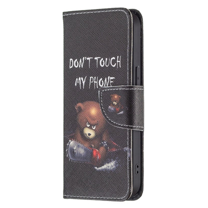 For iPhone 13 Pro Max Colored Drawing Pattern Horizontal Flip Leather Case with Holder & Card Slots & Wallet (Bear) - iPhone 13 Pro Max Cases by buy2fix | Online Shopping UK | buy2fix
