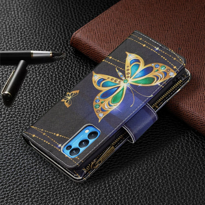 For OPPO Reno5 5G Colored Drawing Pattern Zipper Horizontal Flip Leather Case with Holder & Card Slots & Wallet(Big Butterfly) - OPPO Cases by buy2fix | Online Shopping UK | buy2fix