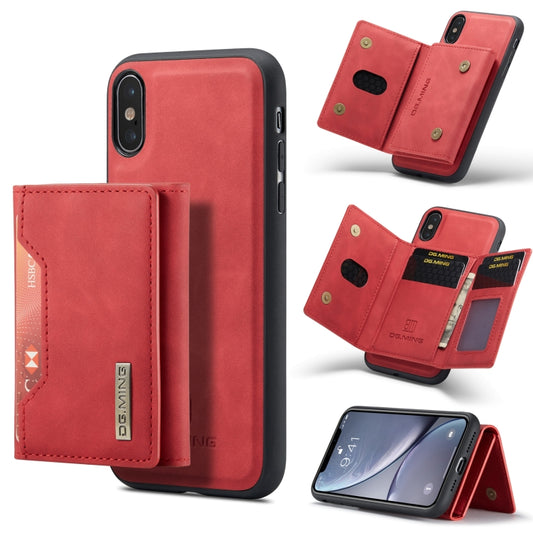 DG.MING M2 Series 3-Fold Multi Card Bag Back Cover Shockproof Case with Wallet & Holder Function For iPhone X(Red) -  by DG.MING | Online Shopping UK | buy2fix