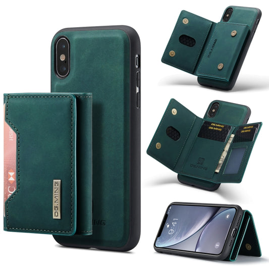 DG.MING M2 Series 3-Fold Multi Card Bag Back Cover Shockproof Case with Wallet & Holder Function For iPhone X(Green) -  by DG.MING | Online Shopping UK | buy2fix