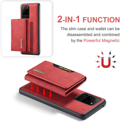 For Samsung Galaxy S20 Ultra DG.MING M2 Series 3-Fold Multi Card Bag Back Cover Shockproof Case with Wallet & Holder Function(Red) - Galaxy Phone Cases by DG.MING | Online Shopping UK | buy2fix