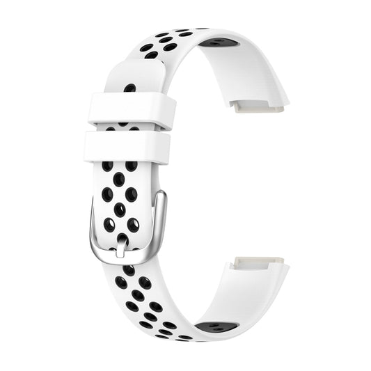 For Fitbit Luxe Two-color Silicone Watch Band(White Black) - Watch Bands by buy2fix | Online Shopping UK | buy2fix