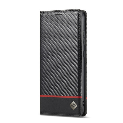 LC.IMEEKE Carbon Fiber PU + TPU Horizontal Flip Leather Case with Holder & Card Slot & Wallet For Samsung Galaxy A52 5G / 4G(Horizontal Black) - Galaxy Phone Cases by LC.IMEEKE | Online Shopping UK | buy2fix