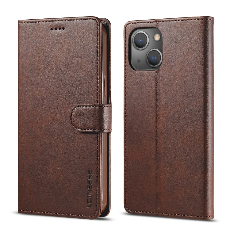 For iPhone 13 mini LC.IMEEKE Calf Texture Horizontal Flip Leather Case with Holder & Card Slots & Wallet (Brown) - iPhone 13 mini Cases by LC.IMEEKE | Online Shopping UK | buy2fix