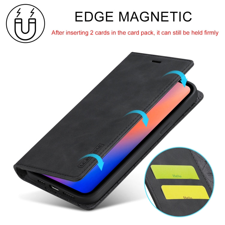 For iPhone 13 LC.IMEEKE Strong Magnetic PU + Matte TPU Horizontal Flip Leather Case with Holder & Card Slots & Wallet(Black) - iPhone 13 Cases by LC.IMEEKE | Online Shopping UK | buy2fix