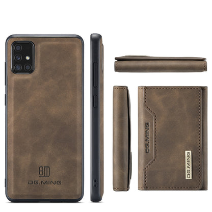 For Samsung Galaxy A71 DG.MING M2 Series 3-Fold Multi Card Bag Back Cover Shockproof Case with Wallet & Holder Function(Coffee) - Galaxy Phone Cases by DG.MING | Online Shopping UK | buy2fix