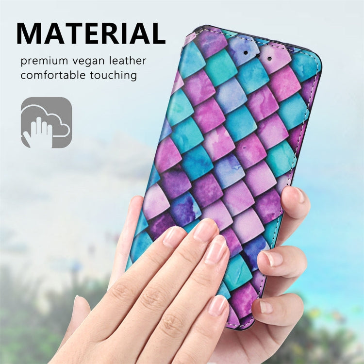 For Samsung Galaxy S21+ 5G Colorful Magnetic Horizontal Flip PU Leather Case with Holder & Card Slot & Wallet(Purple Scales) - Galaxy S21+ 5G Cases by buy2fix | Online Shopping UK | buy2fix