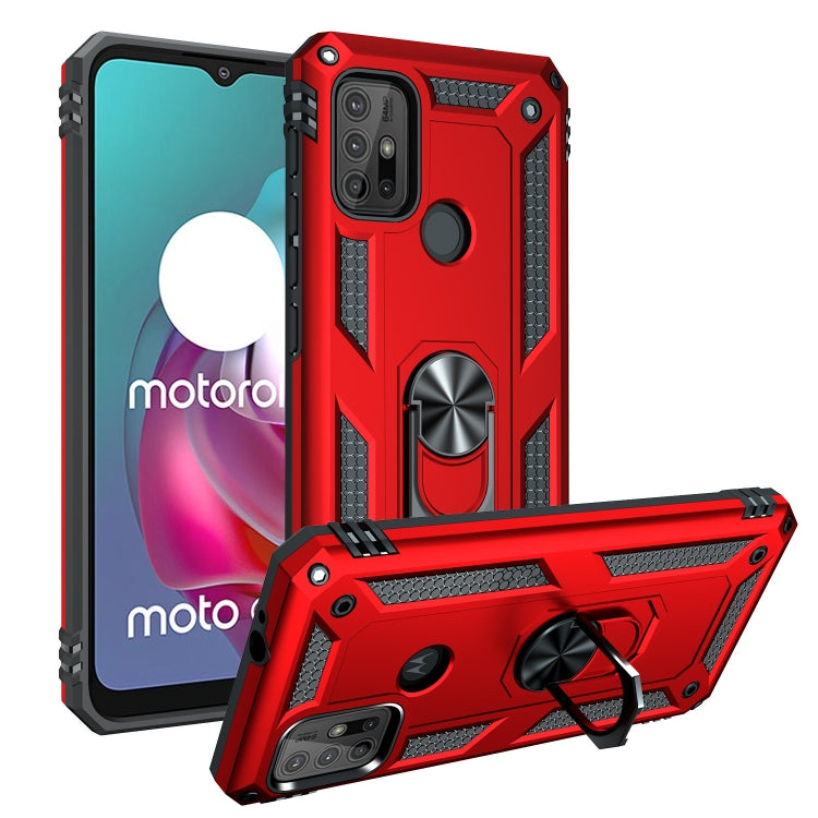 For Motorola Moto G30 / G10 Shockproof TPU + PC Protective Case with 360 Degree Rotating Holder(Red) - Motorola Cases by buy2fix | Online Shopping UK | buy2fix