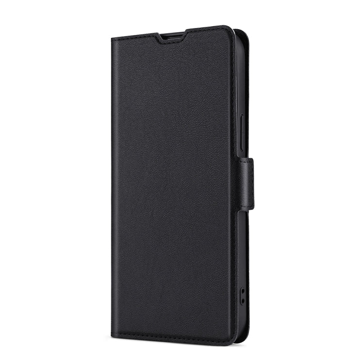 For iPhone 13 Ultra-thin Voltage Side Buckle PU + TPU Horizontal Flip Leather Case with Holder & Card Slot(Black) - iPhone 13 Cases by buy2fix | Online Shopping UK | buy2fix