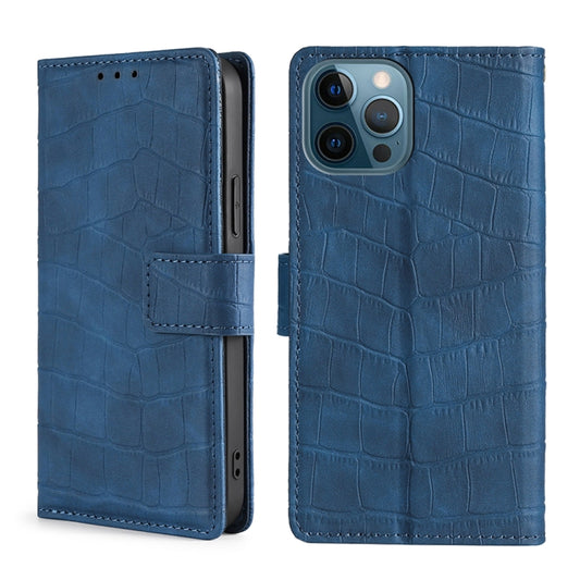 For iPhone 13 Pro Max Skin Feel Crocodile Texture Magnetic Clasp Horizontal Flip PU Leather Case with Holder & Card Slots & Wallet (Blue) - iPhone 13 Pro Max Cases by buy2fix | Online Shopping UK | buy2fix