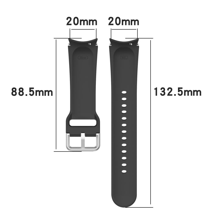 For Samung Galaxy Watch4 40mm / 44mm Silicone Silver Round Buckle Watch Band(Sky Blue) - Watch Bands by buy2fix | Online Shopping UK | buy2fix