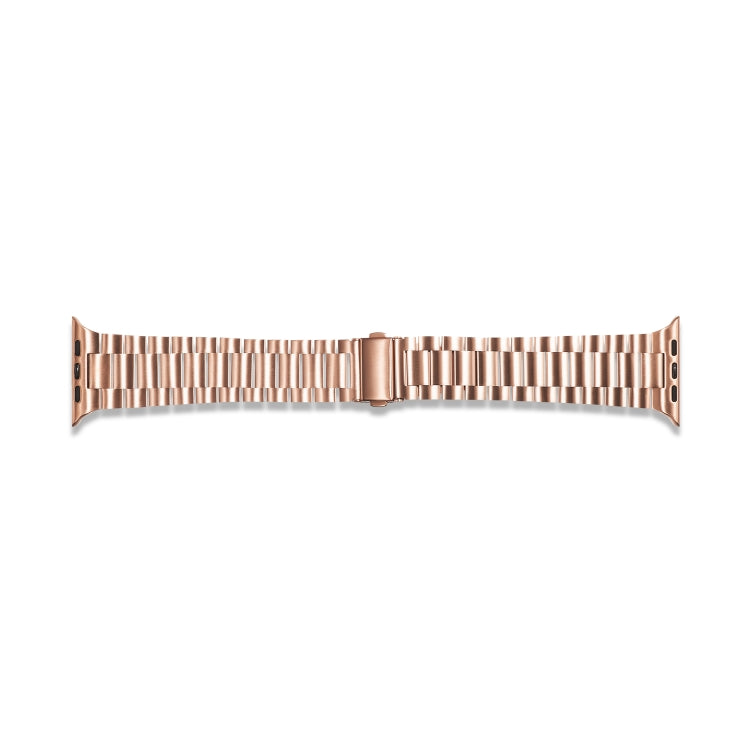 Ultra-thin Three-bead Metal Strap Watch Band For Apple Watch Series 9&8&7 41mm / SE 3&SE 2&6&SE&5&4 40mm / 3&2&1 38mm(Rose Gold) - Watch Bands by buy2fix | Online Shopping UK | buy2fix