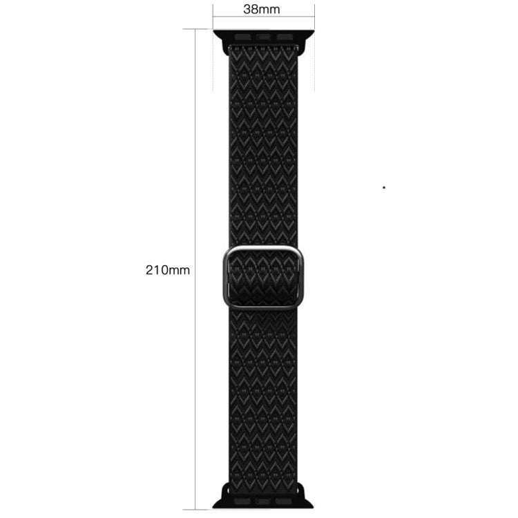 Adjustable Rhombic Texture Elastic Watch Band For Apple Watch Series 9&8&7 41mm / SE 3&SE 2&6&SE&5&4 40mm / 3&2&1 38mm(Purple) - Watch Bands by buy2fix | Online Shopping UK | buy2fix