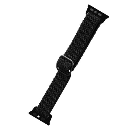 Adjustable Rhombic Texture Elastic Watch Band For Apple Watch Ultra 49mm&Watch Ultra 2 49mm / Series 9&8&7 45mm / SE 3&SE 2&6&SE&5&4 44mm / 3&2&1 42mm(Black) - Watch Bands by buy2fix | Online Shopping UK | buy2fix