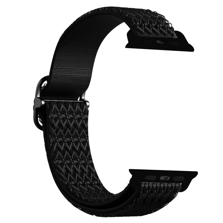 Adjustable Rhombic Texture Elastic Watch Band For Apple Watch Ultra 49mm&Watch Ultra 2 49mm / Series 9&8&7 45mm / SE 3&SE 2&6&SE&5&4 44mm / 3&2&1 42mm(Black) - Watch Bands by buy2fix | Online Shopping UK | buy2fix