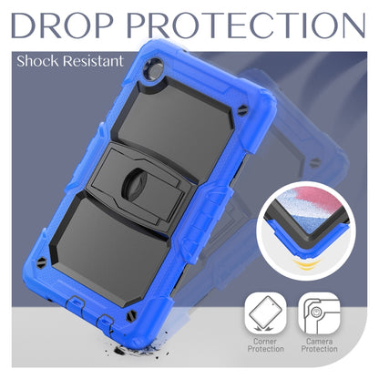 Shockproof Colorful Silica Gel + PC Protective Case with Holder & Shoulder Strap For Samsung Galaxy A7 Lite T220 / T225(Dark Blue) - Tab A7 Lite T220 / T225 by buy2fix | Online Shopping UK | buy2fix