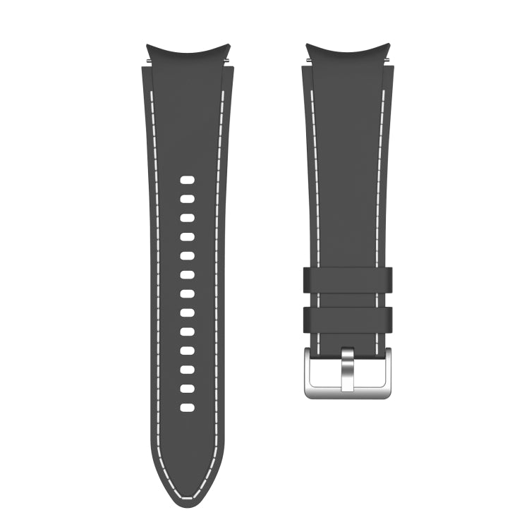 For Samsung Galaxy Watch4 / Watch4 Classic Silicone Stitching Watch Band(Black White) - Watch Bands by buy2fix | Online Shopping UK | buy2fix