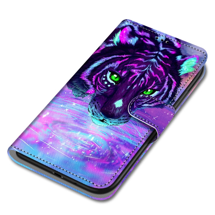 For Huawei P50 Coloured Drawing Cross Texture Horizontal Flip PU Leather Case with Holder & Card Slots & Wallet & Lanyard(Tiger Drinking Water) - Huawei Cases by buy2fix | Online Shopping UK | buy2fix