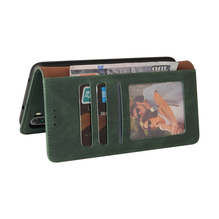 For Xiaomi Redmi Note 8T Simple Suction Closure Horizontal Flip Leather Case with Holder & Card Slot & Wallet(Green) - Xiaomi Cases by buy2fix | Online Shopping UK | buy2fix