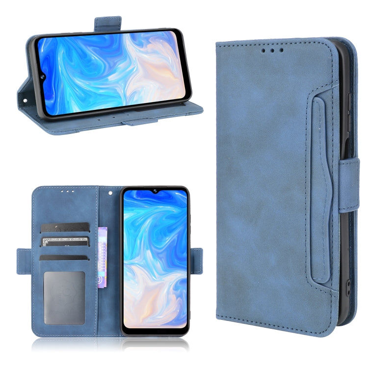 For Doogee N40 Pro Skin Feel Calf Pattern Horizontal Flip Leather Case with Holder & Card Slots & Photo Frame(Blue) - More Brand by buy2fix | Online Shopping UK | buy2fix