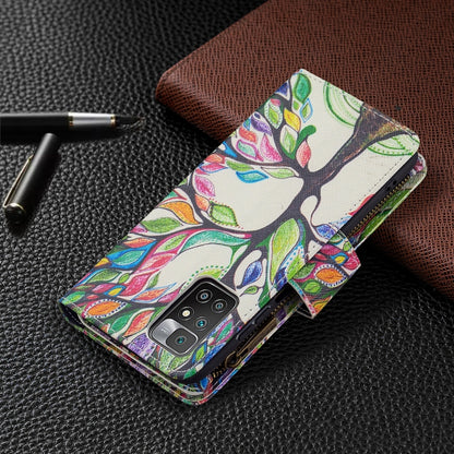 For Xiaomi Redmi 10 Colored Drawing Pattern Zipper Horizontal Flip Leather Case with Holder & Card Slots & Wallet(Tree) - Xiaomi Cases by buy2fix | Online Shopping UK | buy2fix