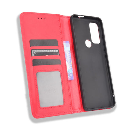 For Motorola Moto G60S Magnetic Buckle Retro Pattern Horizontal Flip Leather Case with Holder & Card Slot & Wallet(Red) - Motorola Cases by buy2fix | Online Shopping UK | buy2fix